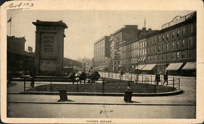 Cooper Square Lower Manhattan N.Y. City Fischer Building Views 1908 Postcard