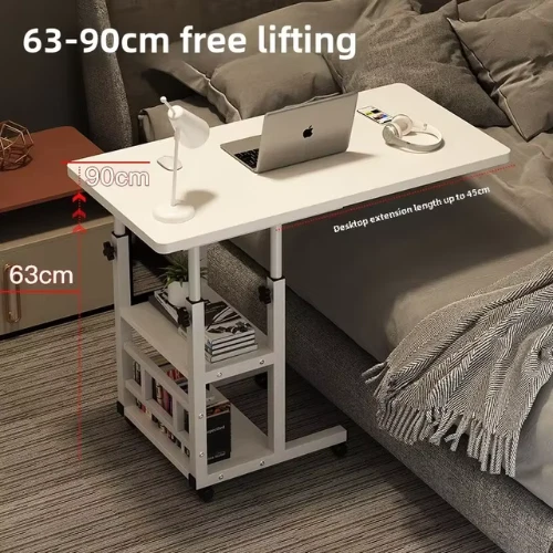 Table d'appoint multifonctionnelle à élévateur mobile, pour chambre et bureau - Photo 2/4