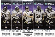 2013 BALTIMORE RAVENS SEASON TICKET STUB SET 10 TICKETS RICE FLACCO RAY LEWIS