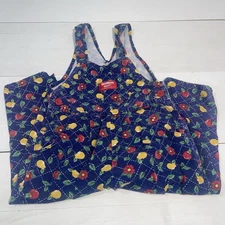 Vintage 80s 90s Oshkosh B’gosh 3t Overalls Vestbak Fruit  Apples Pears Flowers