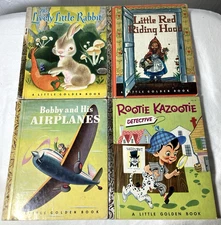 Lot of (4) Vintage Little Golden Books 1943-1953 Various Editions