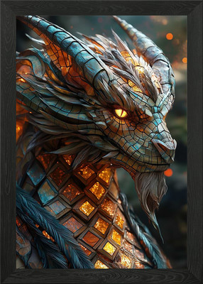 Alter Cyberwood Drache gerahmtes Wandbild Poster Leinwanddruck Bild