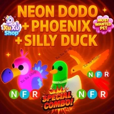 🔥🦅 Neon Dodo + Neon Phoenix + Neon Silly Duck –Pet Combo/Trusted store!!