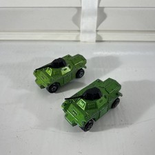 No.73 Matchbox Rolamatics Metallic Green Weasel Armoured Car 1973 Scale 1:52. X2