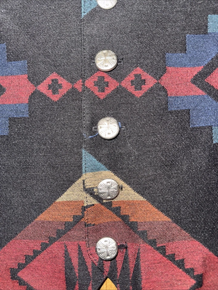 Vintage Roughrider by Circle T Native Southwestern Aztec Print Vest Large BNWT - Image 2 of 4