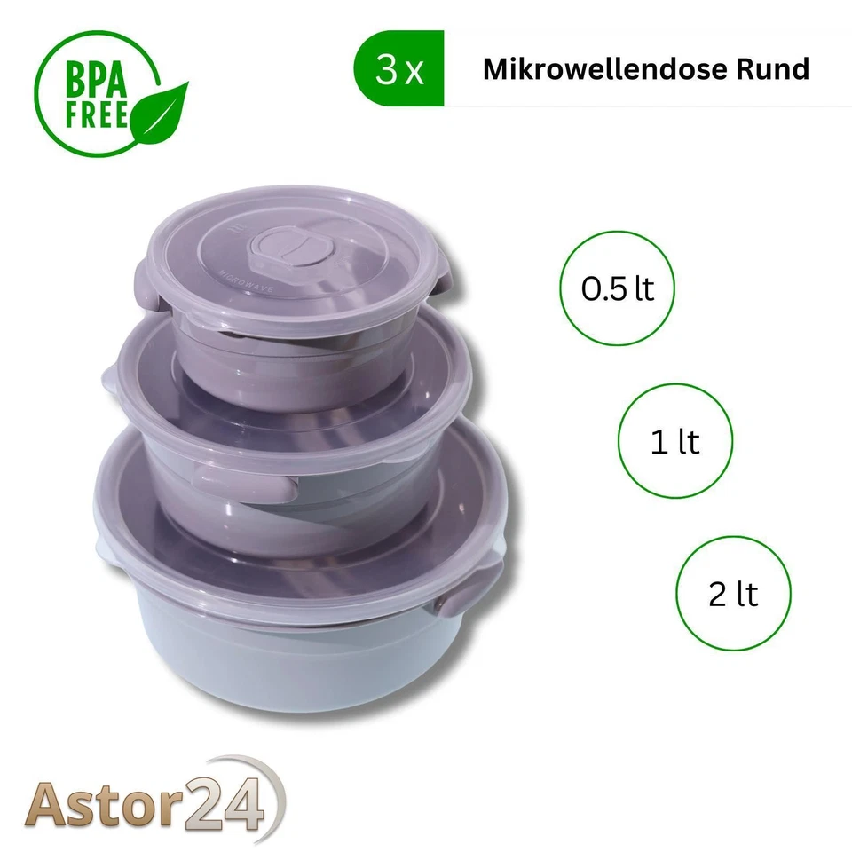 Mikrowellentöpfe 3er Set Mikrowellengeschirr Topf Töpfe Geschirr Kasserolle - Bild 2 von 4