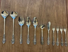 Lot Of Springtime Japan Stainless Flatware Silverware 11pc Hostess Serving Set