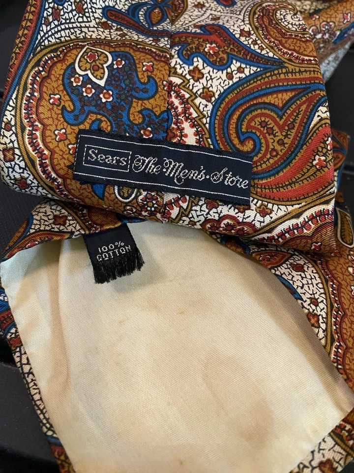 Corbata de algodón estampada cachemira cobre firma para hombre Sears Foto 2 de 4