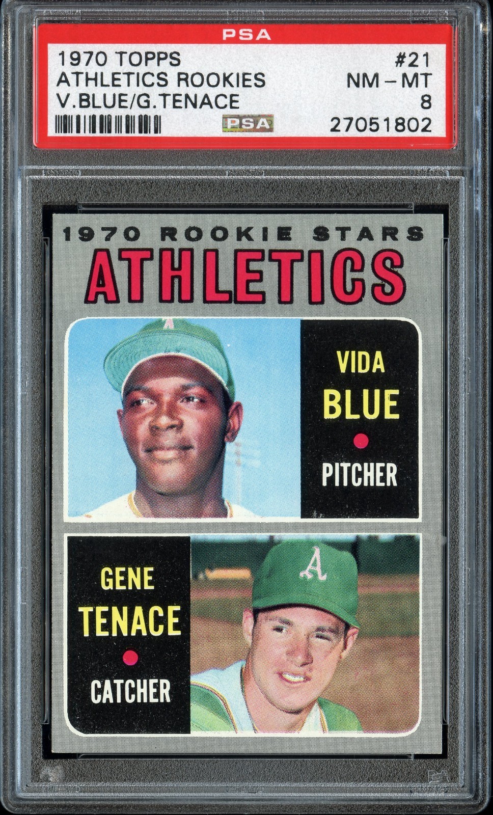 1970 TOPPS #21 VIDA BLUE RC PSA 8 NM-MT
