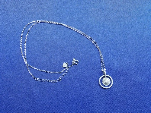 GRANDMA GRABE'S BEAUTIFUL VINTAGE 925 STERLING SILVER CZ RING 4G NECKLACE