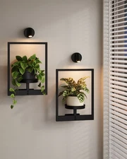 Bamworld Plant Stand with Lights Wall Planters Hanging Planter (2 spotlights)