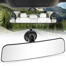Rear View Mirror Glass Suction Cup Stick On Interior Wide Car Truck Universal