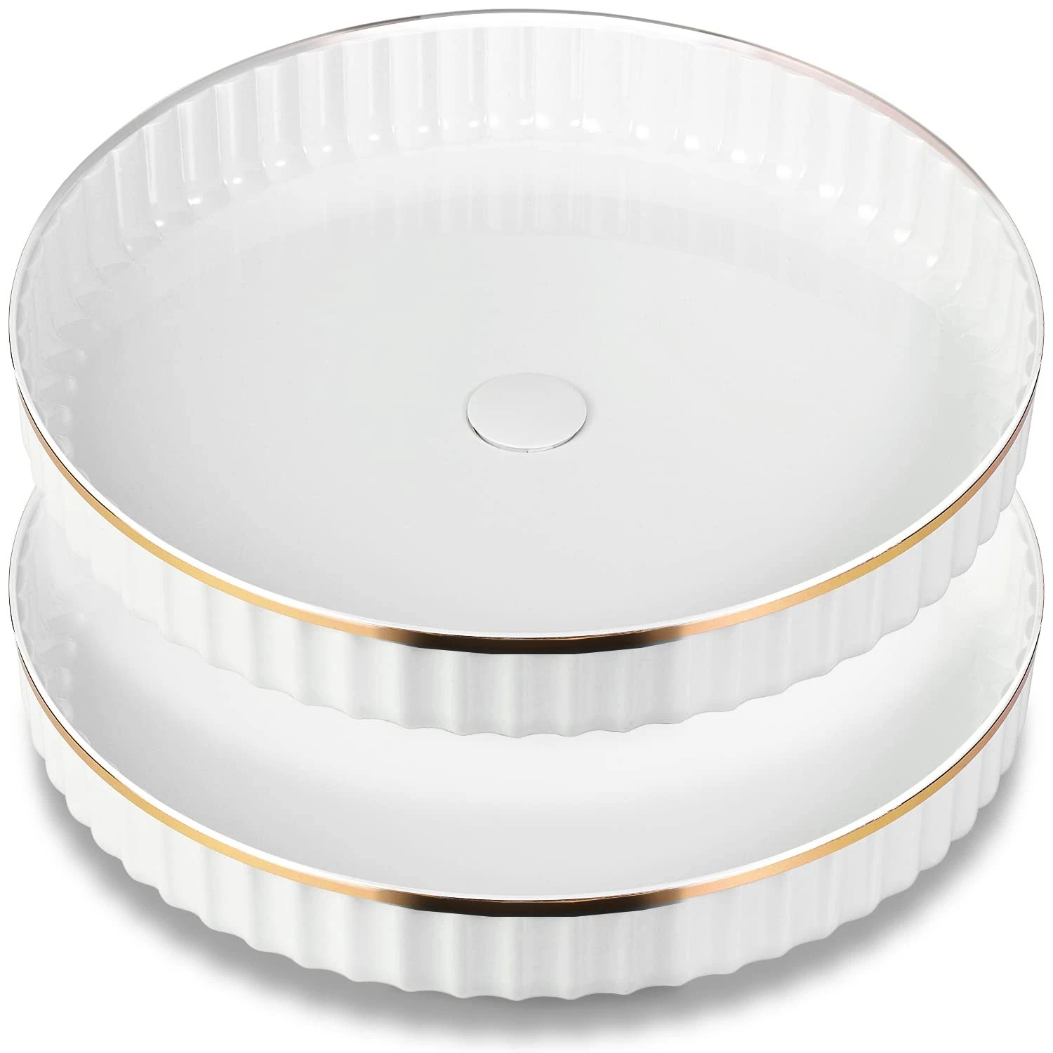 2 Pack 10" Fluted Lazy Susan Organizer, Turntable Spice Rack for Cabinet, Kit...