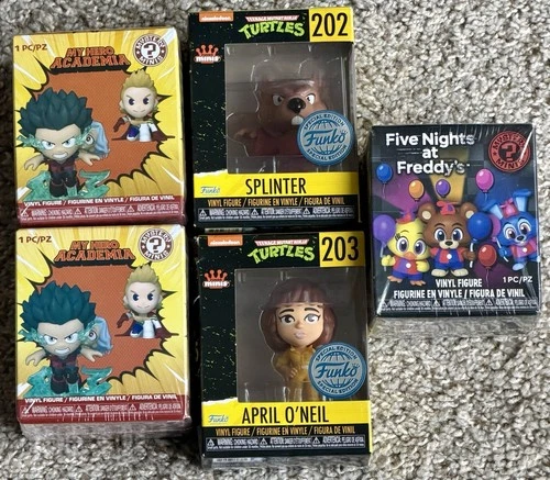 Funko Minis Lot 5 TMNT Splinter 202 April O’Neil 203 + MHA & FNAF Sealed
