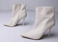 I.N.C. International Concepts Womens Rakima Ankle Boots JL3 White Size US:6 UK:4