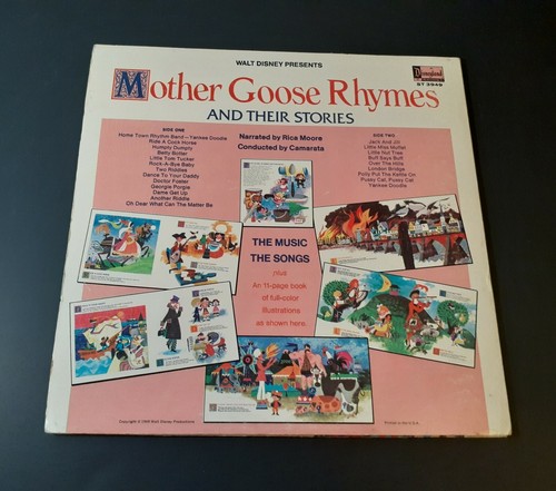 Vintage Set 3 Disney Buch lang spielende Schallplatten Peter Wolf Mutter Gans Bettknöpfe - Bild 6 von 7