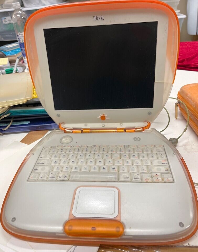 Vintage MAC Orange Clamshell Laptop with Matching Carry Bag
