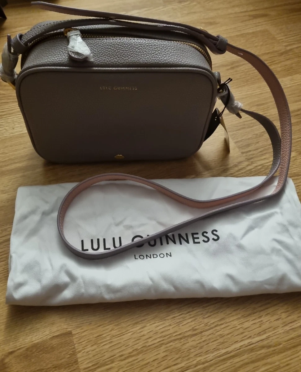 LULU GUINNESS Patsy Lavender Grey Small Strap Crossbody Bag RRP 225