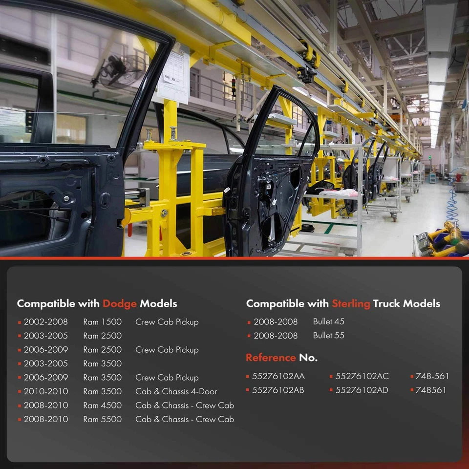 Regulador de ventana eléctrica con motor para camioneta Dodge Ram 1500 2500 Sterling trasera derecha Foto 3 de 4