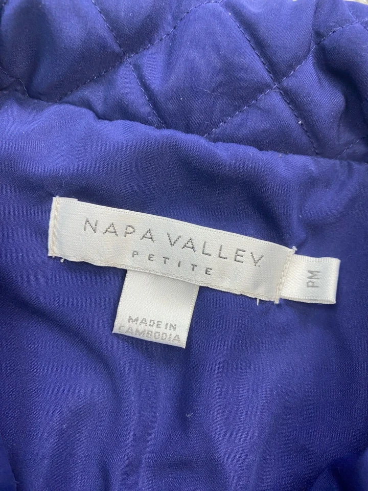 Napa Valley Jacket Women PM Medium Petite Blue Full Zip Harrington Windbreaker - Image 4 of 4