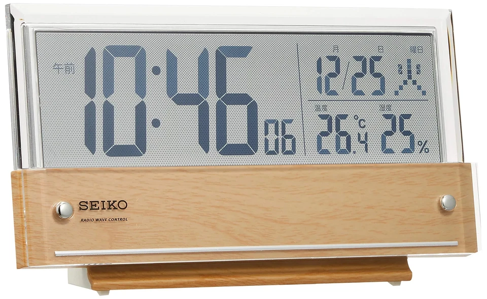 Seiko Clock Digital Alarm Weather Display Calendar 10.7cm Ship From Japan - Image 3 of 4