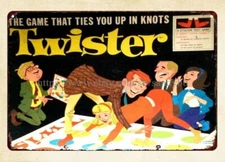 Twister Board Game 1966 Family Game metal tin sign room wall decor