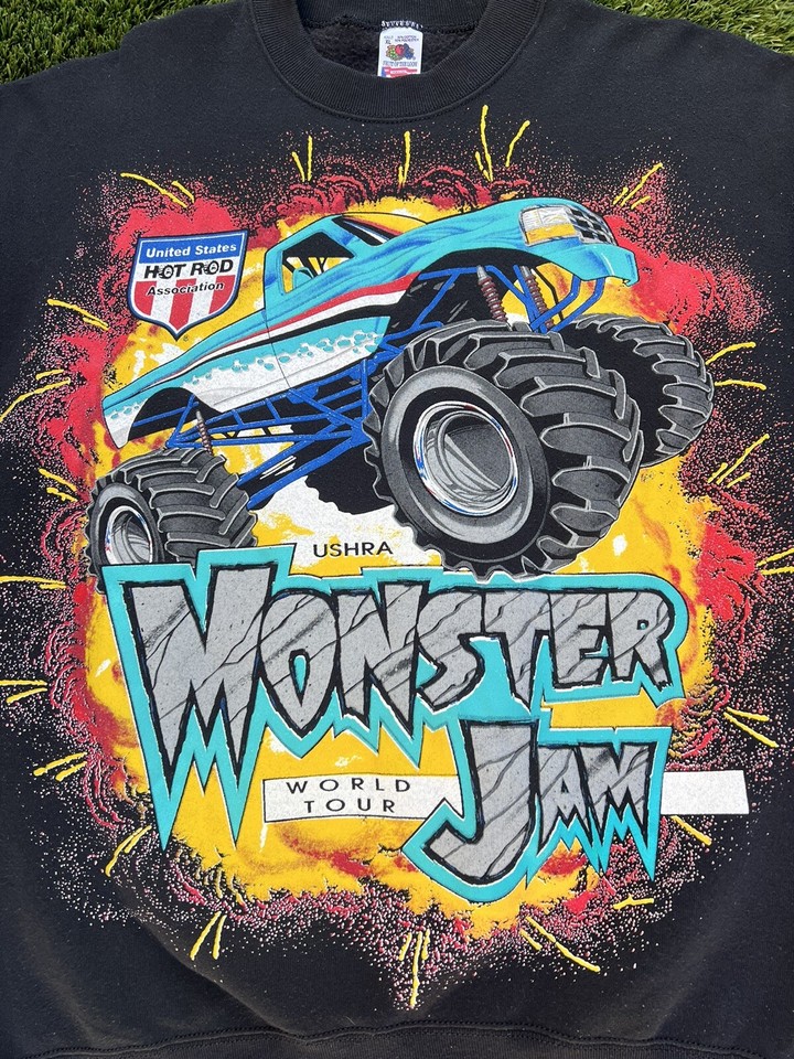 RARE Vintage 1995 USHRA Monster Jam World Tour All Over Print ...