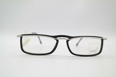 Vintage Mondi by Metzler 2320 290 Schwarz Silber Oval Brille Brillengestell NOS