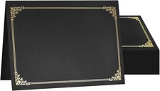 Certificate Holders Black 50 Packs Diploma Covers Gold Foil Border for Letter