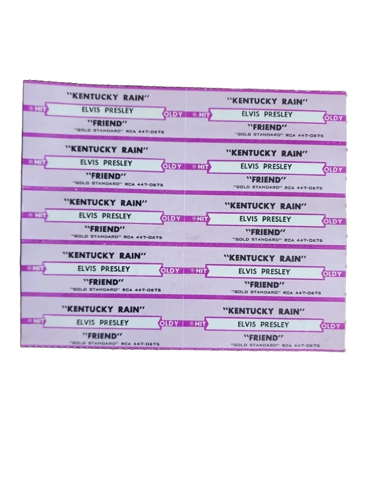 Elvis Presley- 8 Original 1970's Jukebox Title Strips/Tags - Image 2 of 2