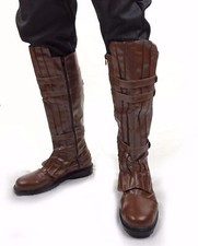 Jedi Knight Brown Boots Anakin Skywalker Costume Cosplay Halloween