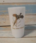 Vtg Federal Milk Glass Game Bird Tumbler Ring Necked Pheasant wildlife white