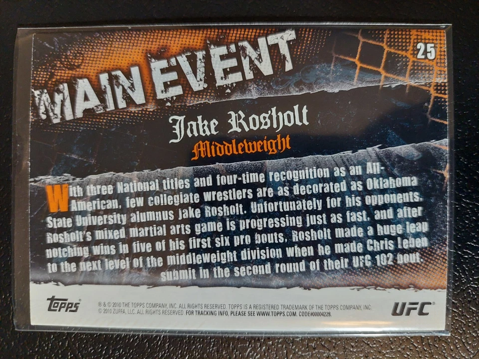 Jake Rosholt #25 2010 UFC Main Event Thick Gold Parallel - Image 2 of 2