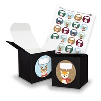 Itenga Set Weihnachten Tiere M57 24X Geschenkbox Schwarz 650X650Mm U Sticker