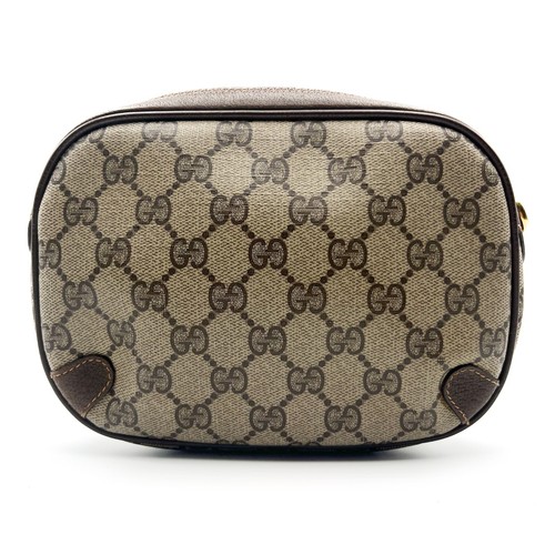 Vintage Gucci GG Supreme Sherry Line Crossbody Shoulder Bag Brown Authentic - Picture 4 of 24