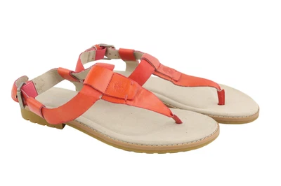 Timberland A23UF Chaussures Femme UK4.5 EU37.5 Orange Cuir Boucle Sandales - Photo 1/4