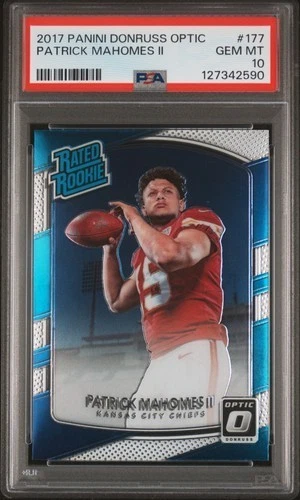 2017 PANINI DONRUSS OPTIC #177 PATRICK MAHOMES II ROOKIE RC PSA 10