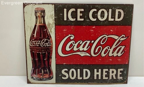 Vintage 12.3x16 Inch Metal Coca-Cola Sign