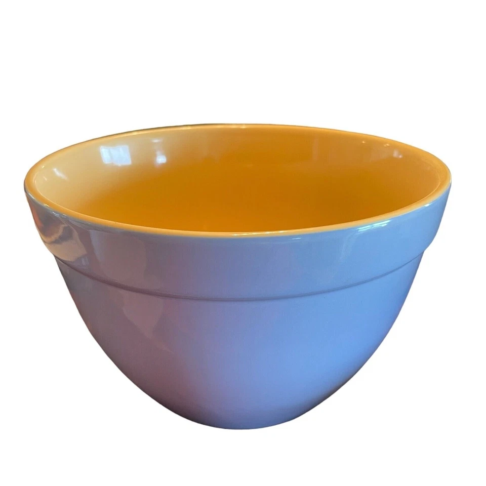 Vintage 4 Blue & Yellow Nesting Bowls Farmhouse - Image 3 of 4