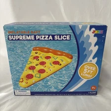 JOYIN Supreme Pizza Slice Pool Lake Inflatable Float Raft 5+ Feet Long NEW