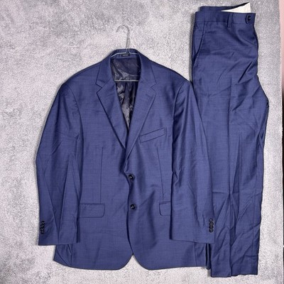 Joseph Abboud Suit Mens 44R 36x29 2 Piece 100% Wool 2 Piece Jacket Slacks Set