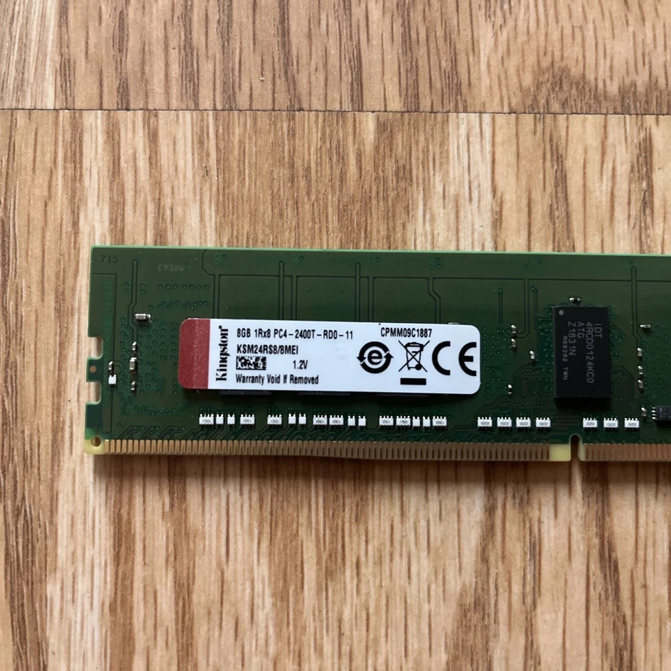 Kingston KSM24RS8/8MEI 8GB 1Rx8 PC4-2400T-RD0-11 Server Memory ECC RAM - Image 3 of 3