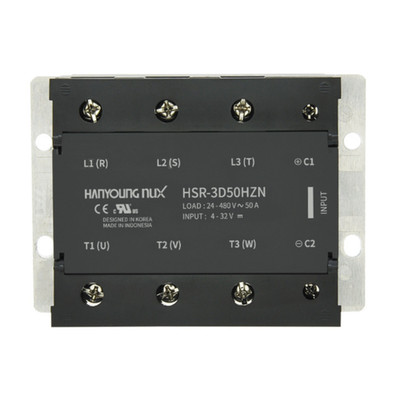 HANYOUNG NUX SSR HSR-3D50HZN DC-AC 3P Input DC 4-32V, Load AC 24-480V Rated 50A