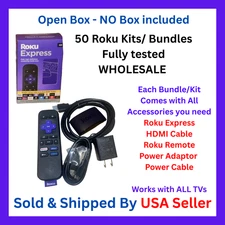 LOT of 50 - Wholesale Bulk Roku 4K HD Streaming Media Player - Black