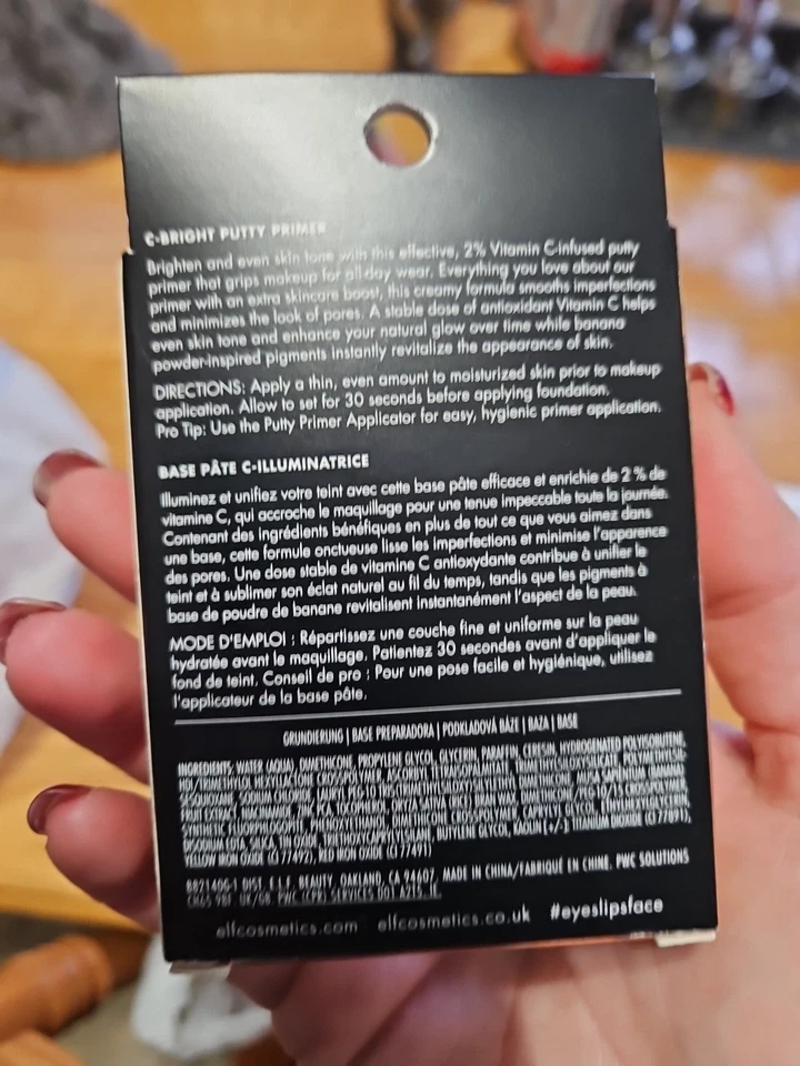 Elf e.l.f. C-Bright Putty Face Primer with 2% Vitamin C New In Box - Image 2 of 2