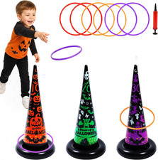 3 Pack Witch Hat Halloween Inflatables Ring Toss Game - Fun Halloween Games,Toys
