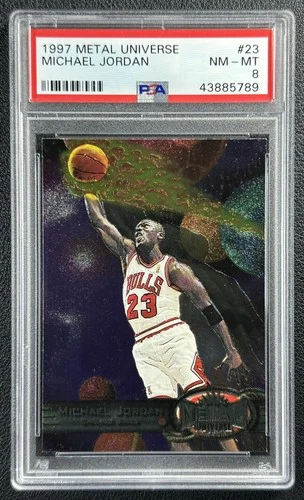 MICHAEL JORDAN PSA 8 1997-98 SKYBOX METAL UNIVERSE #23 BULLS 5789