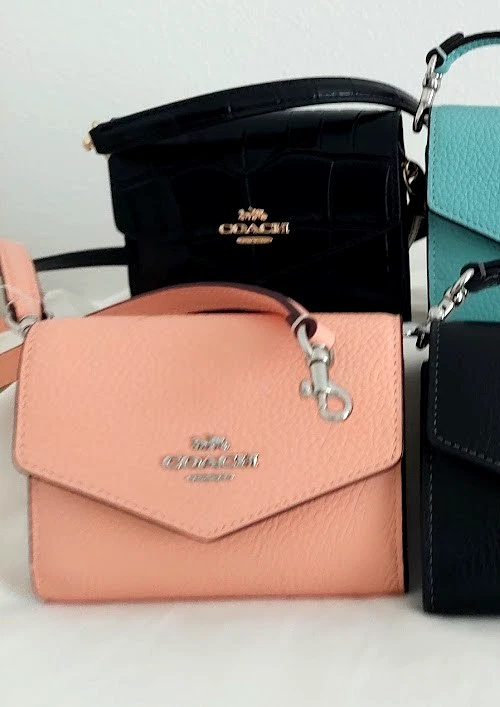 COACH PEBBLE LEATHER MINI ENVELOPE WALLET WITH STRAP YOU PICK it CR170 or CR175 - Image 2 of 4