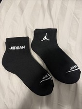 2 Pair Nike Jordans Boys Socks Ankle Jumpman Basketball Cushioned SZ 3Y-5Y