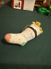 Disney Winnie the Pooh Baby's First Christmas Ornament Porcelain Trinket Box